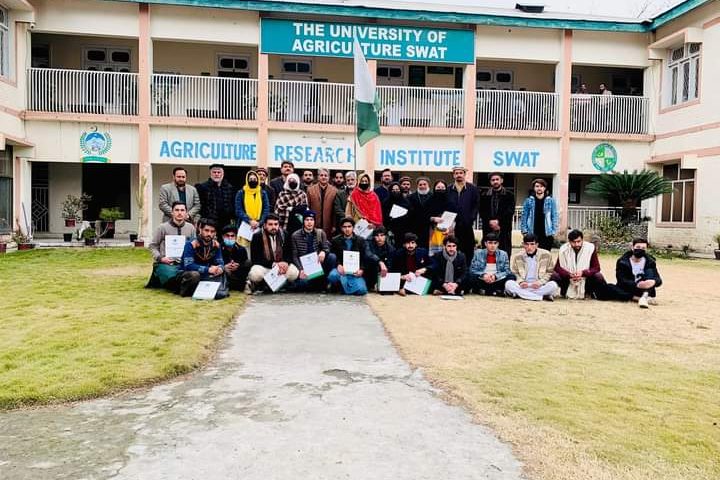 Students at the Agriculture Research Institute, Swat